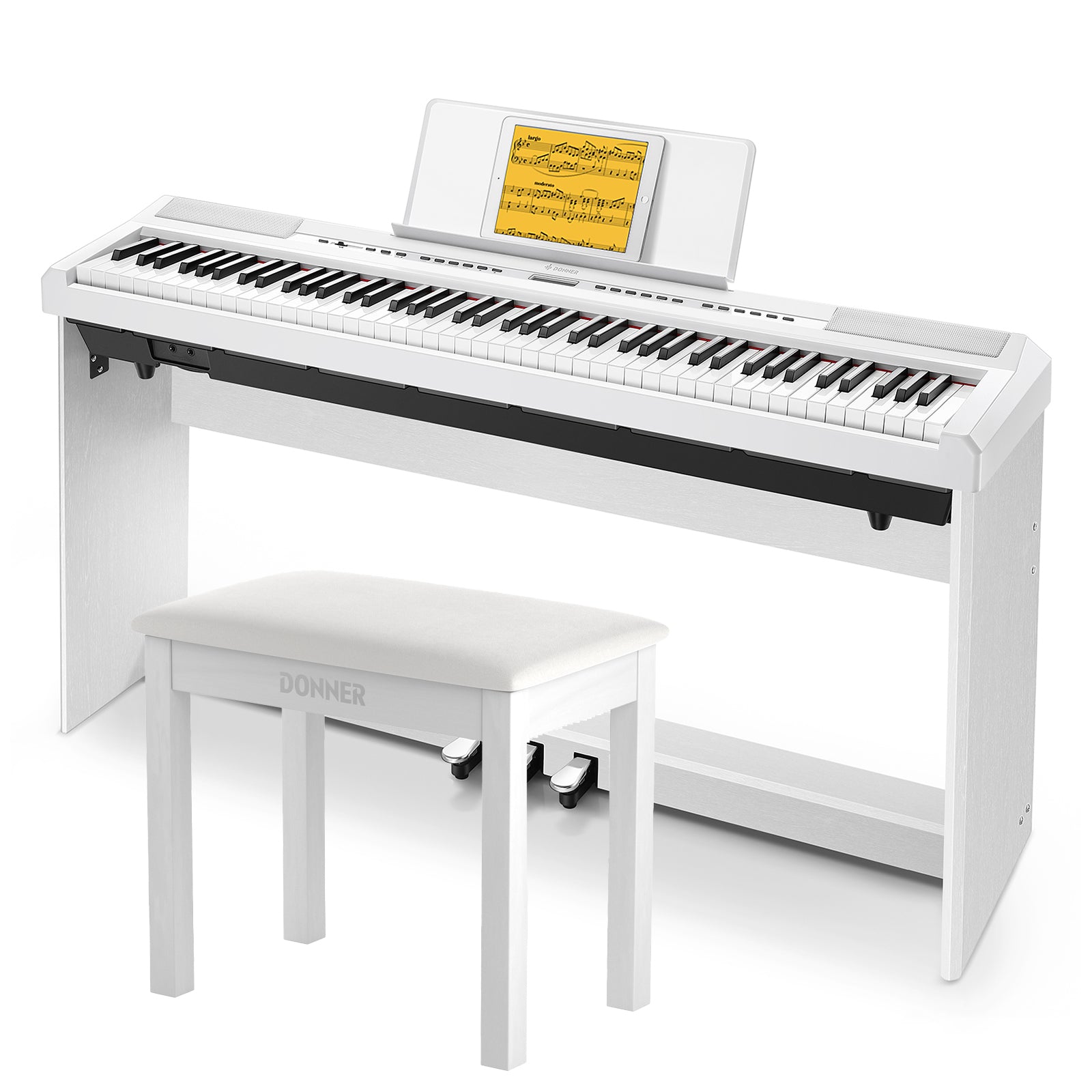DEP-20 88 Key Weighted Digital Piano with Stand & 3-Pedal Donner