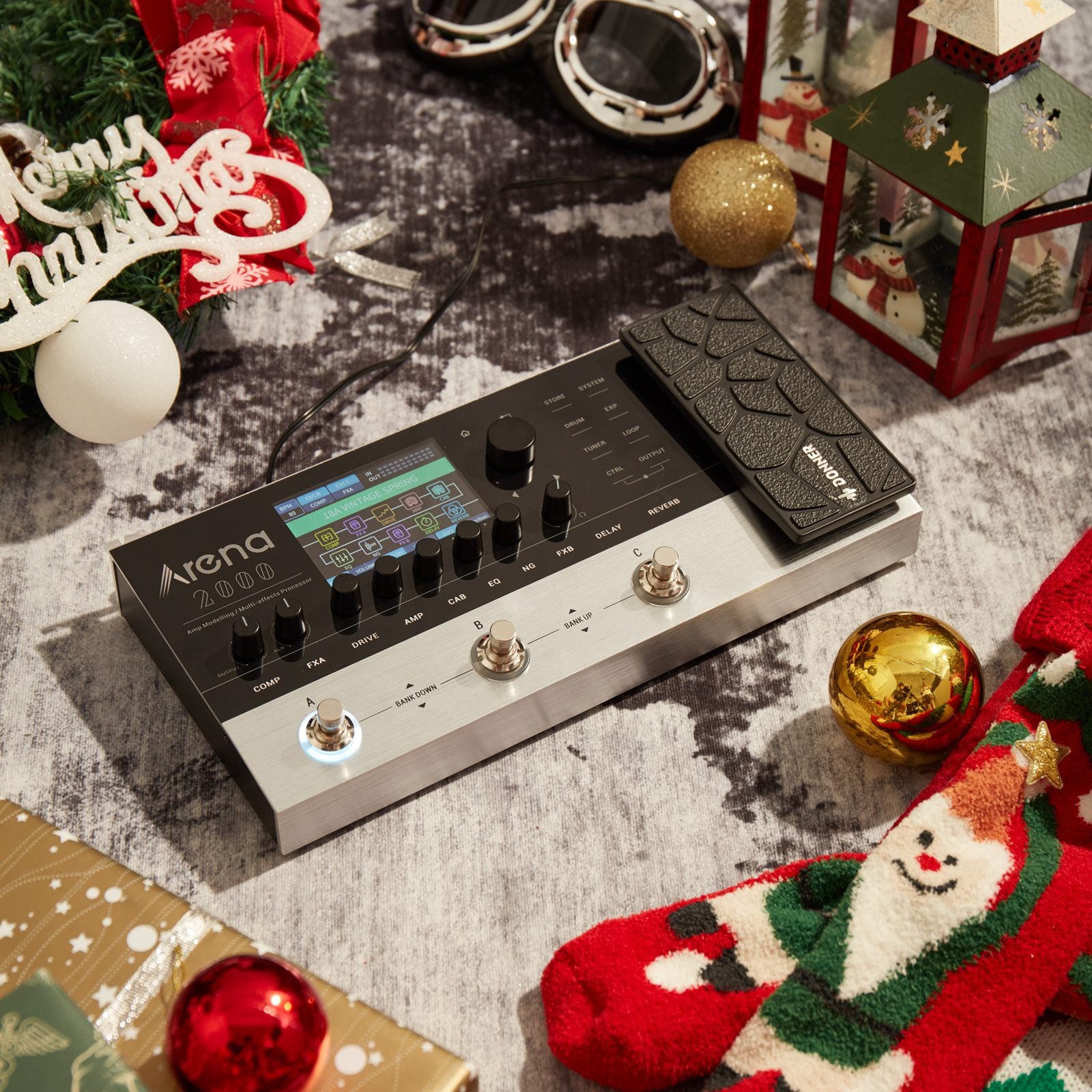 Arena 2000 Multi-Effect Guitar Pedal AMP Modeling Processor Donner