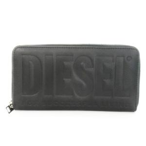 長財布 ラウンドファスナー ロゴ エンボス 多収納 レザー 青 ブルー