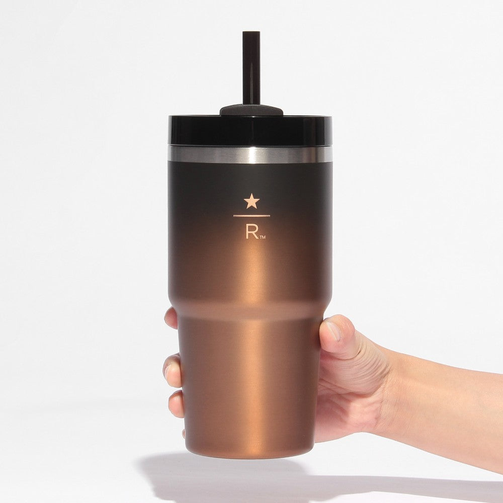STANLEY 3Way Stainless Tumbler Black & Copper 591ml Starbucks