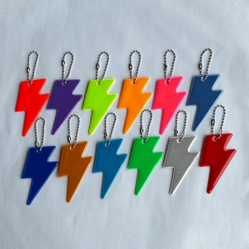 安全リフレクター 12本セット 高輝度 反射板 稲妻 バックパック 衣類