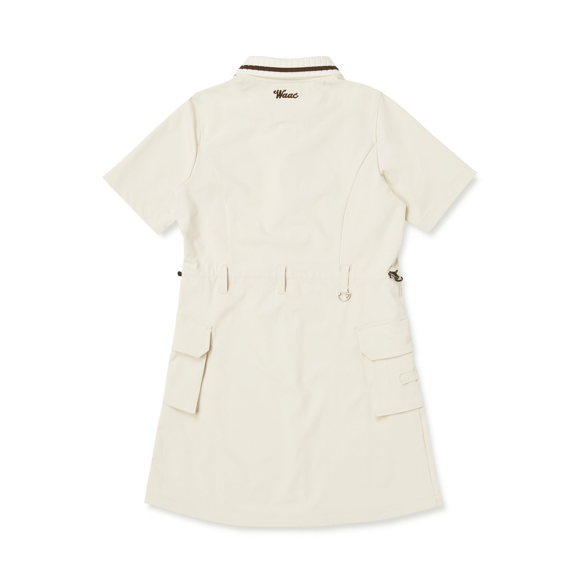 WOMEN リブカラーフルジップワンピース アイボリー