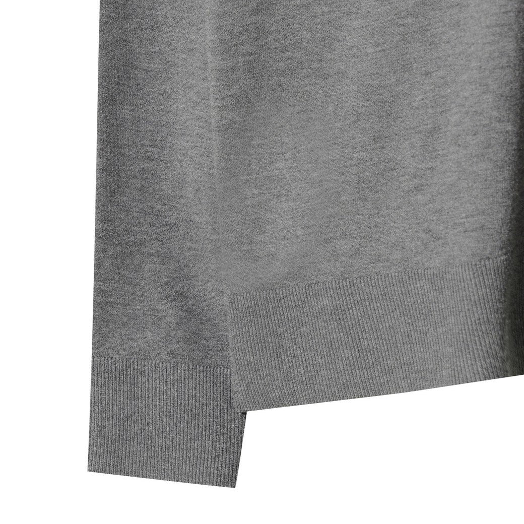 MEN フェイクレイヤードセーター グレー