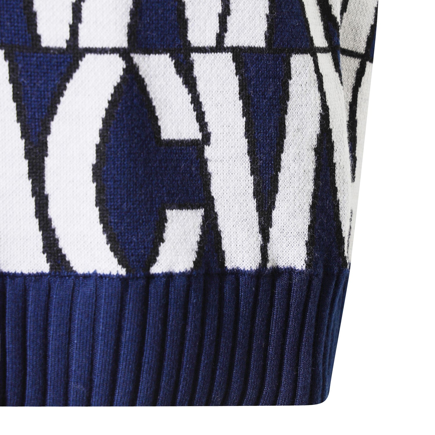 MEN ロゴパターンクルーネックセーター ネイビー