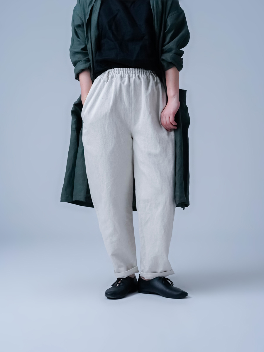 リネンデニムパンツ】みんな大好き 一番使いやすいシルエット ホワイト