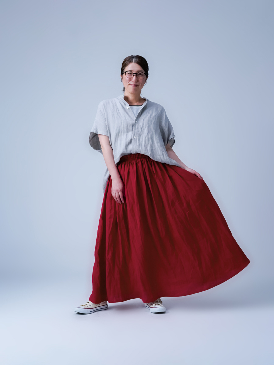リネンスカート】ニュアンスのあるシワ感が魅力 大人のための リネン