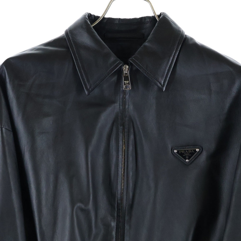 PRADA(プラダ) SHORT LEATHER ZIP UP JACKET トライアングルロゴジップ