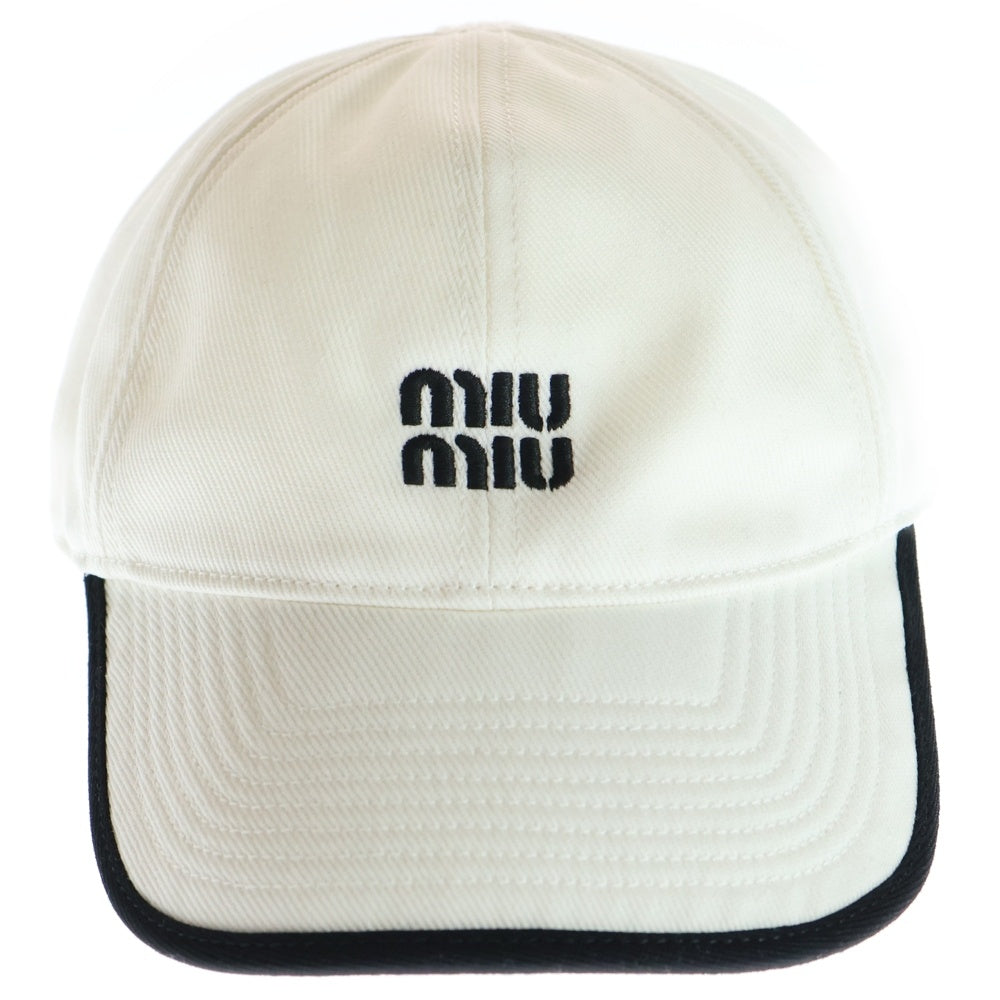 miumiu(ミュウミュウ) Baseball drill Blanc Cap 5HC369 ベースボール