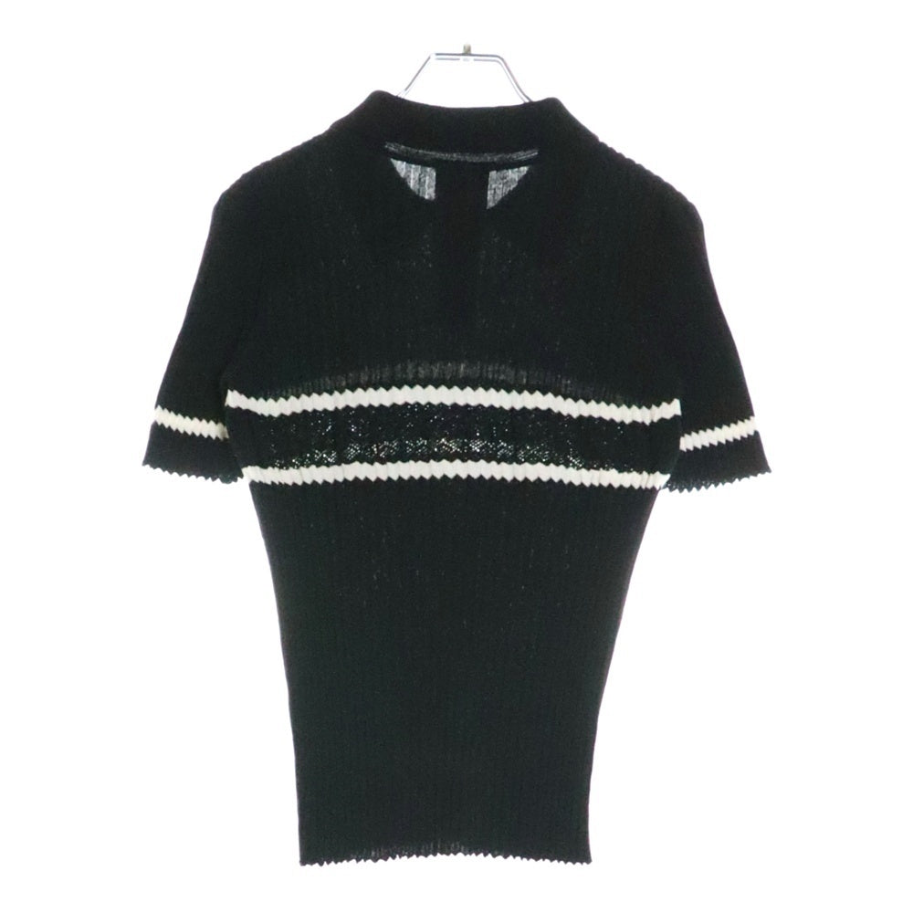 CHANEL(シャネル) ココマークボタン ボーダー柄 コットンリブニット