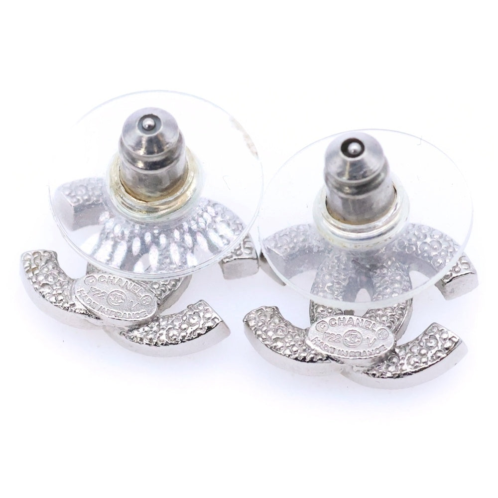 CHANEL(シャネル) ココマーク ラインストーン ピアス シルバー F22V