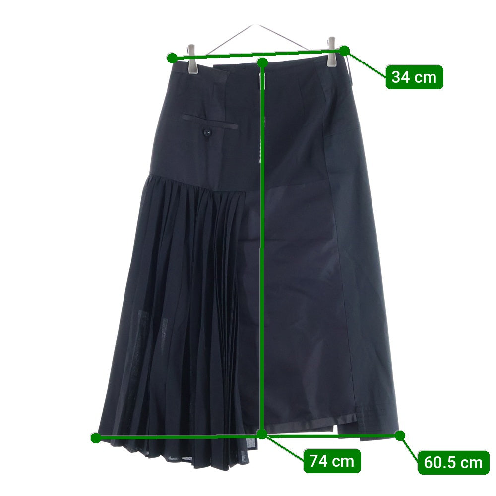 Sacai(サカイ) 21SS Suiting Skirt プリーツ加工 スーチング