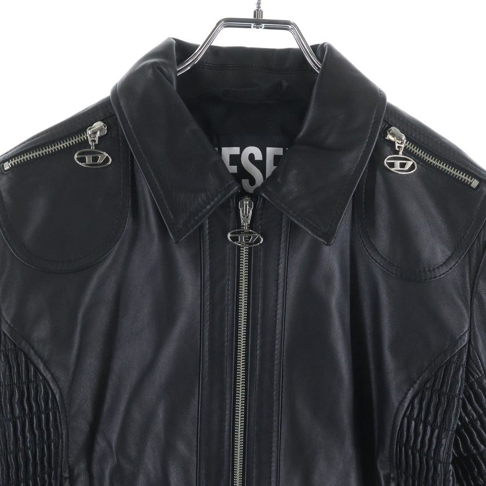 DIESEL(ディーゼル) L-SASKIA ラムレザー ジップアップ シングル