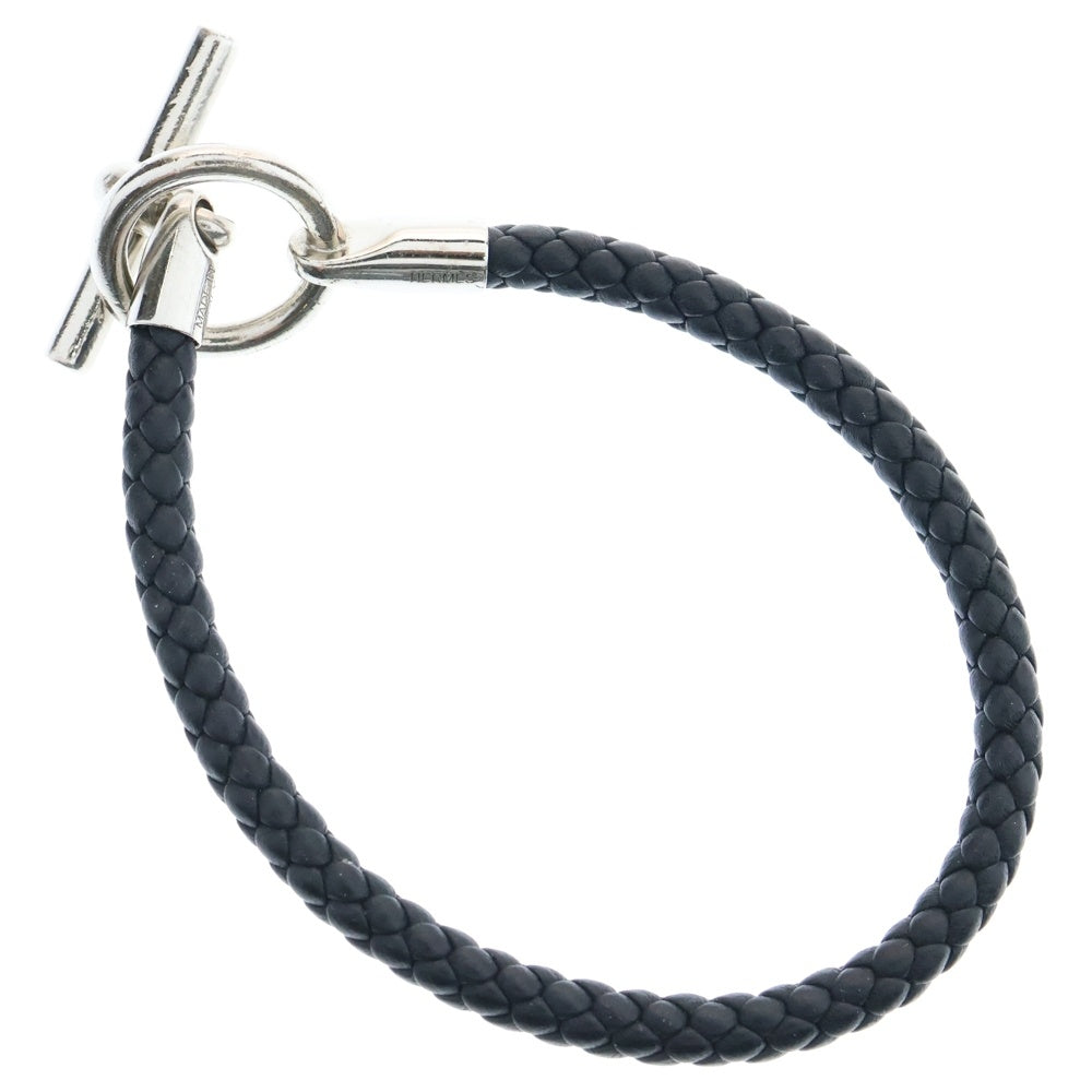 HERMES(エルメス) グレナンH レザー ブレスレット ブラック スイフト