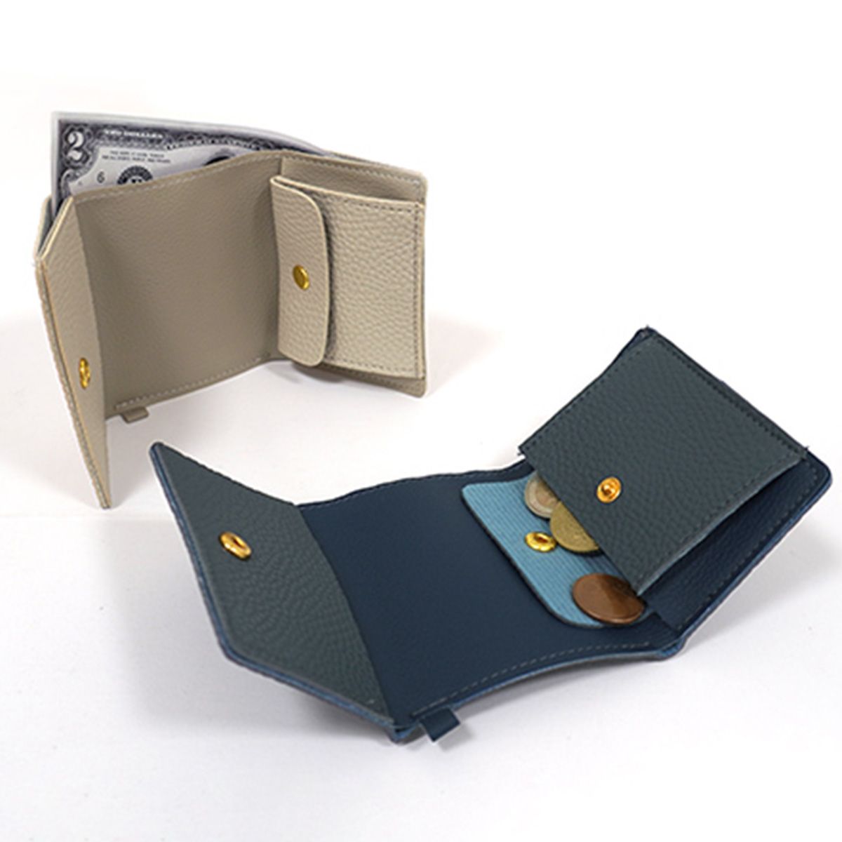 OUTLET】財布 小銭入れ コンパクトウォレット 内ポケット グレイッシュ