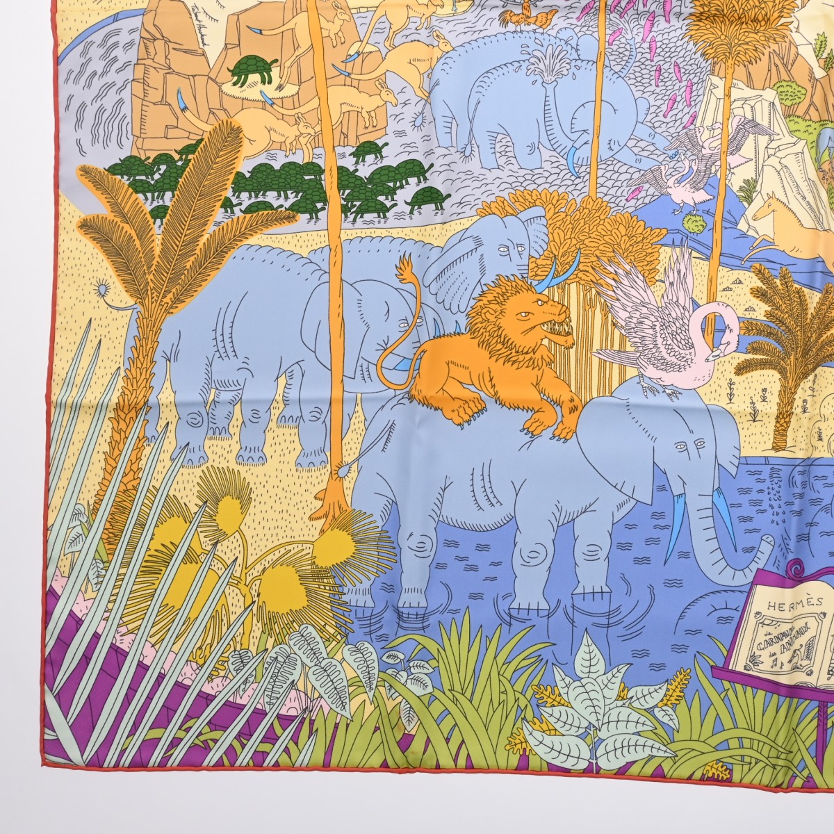 エルメス カレ 90 LE CARNAVAL DES ANIMAUX マルチカラー シルク100