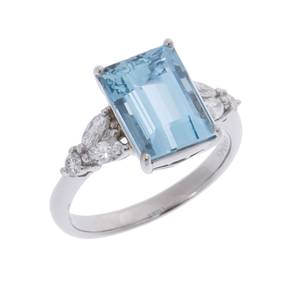 ノーブランド アクアマリン リング シルバー Pt900プラチナ レディース