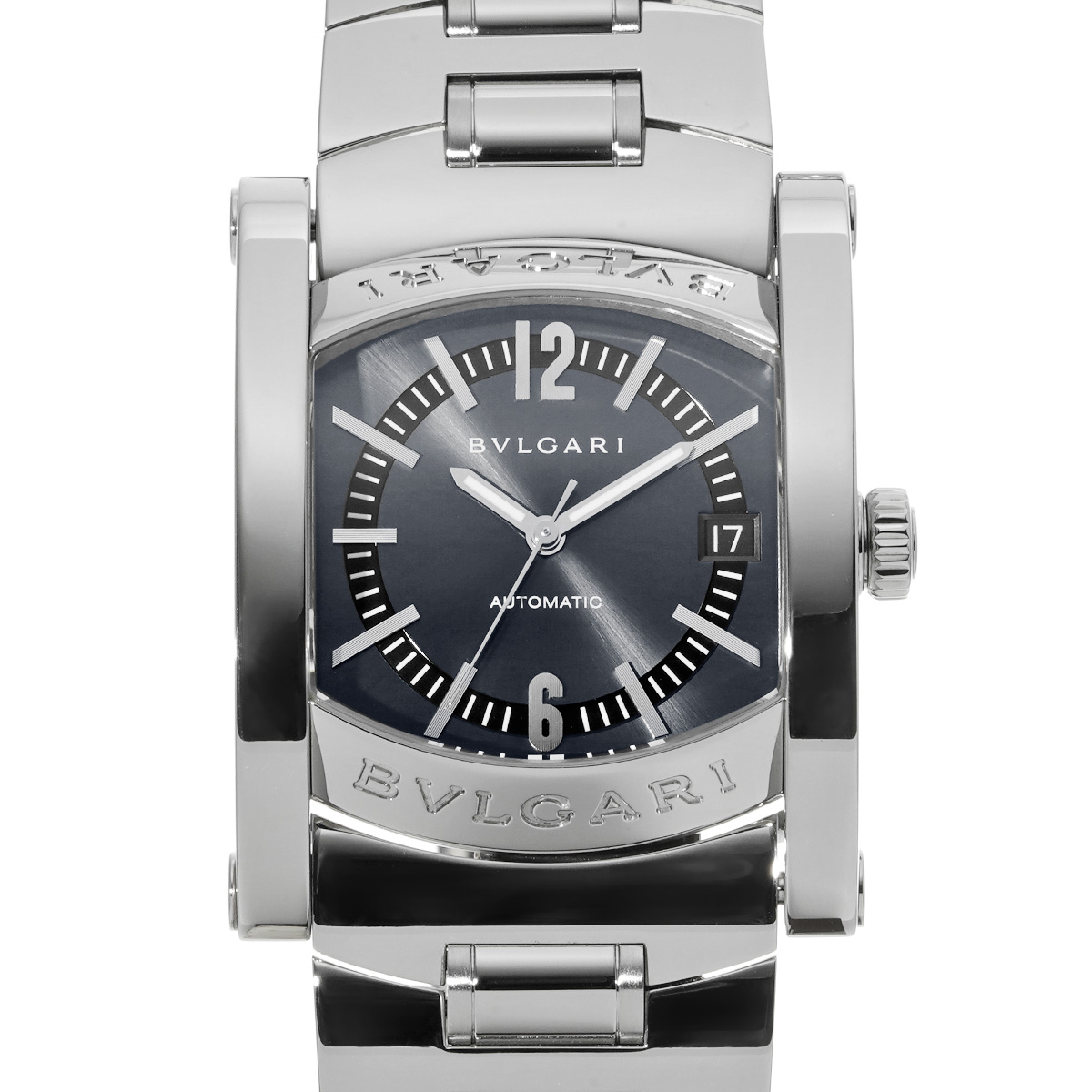 ブルガリ アショーマ AA44S ブルーグレー メンズ 時計 【中古