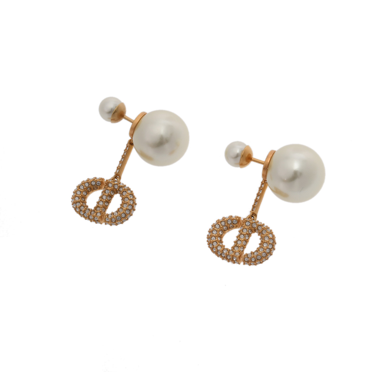 ディオール DIOR TRIBALES ピアス ホワイト/ゴールド フェイクパール
