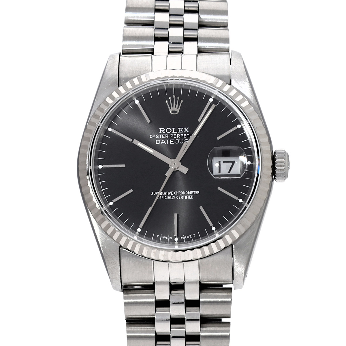 ロレックス デイトジャスト 16234 ブラック メンズ 時計 【中古