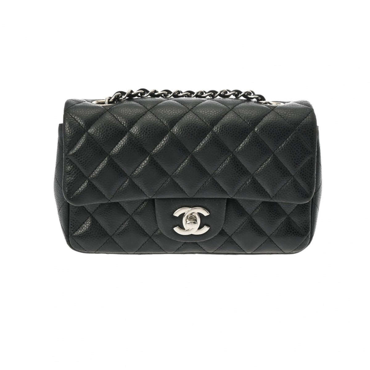 シャネル マトラッセ ミニフラップバッグ 20 ブラック/シルバー金具