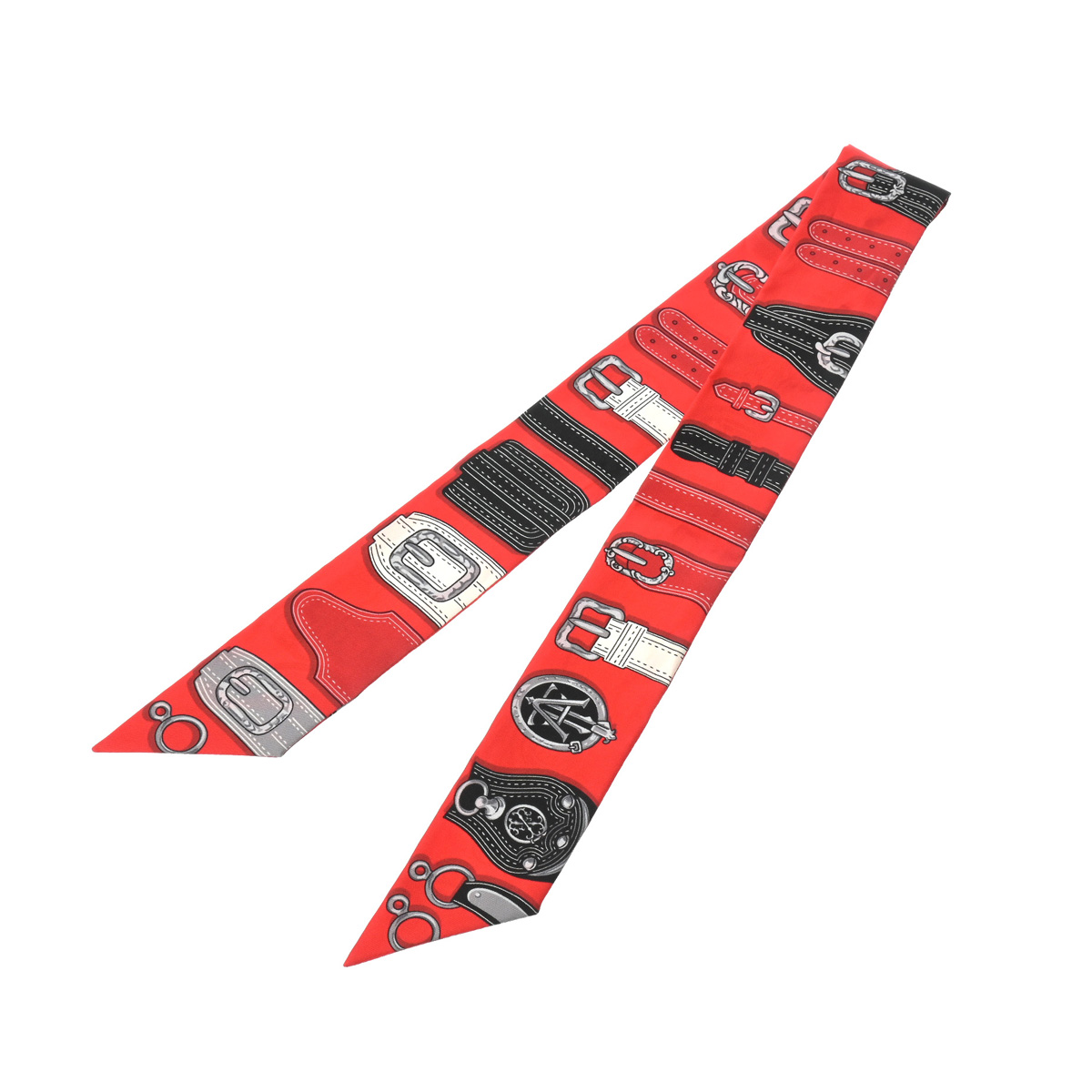 エルメス ツイリー HERMES STORY レッド 063875S シルク100