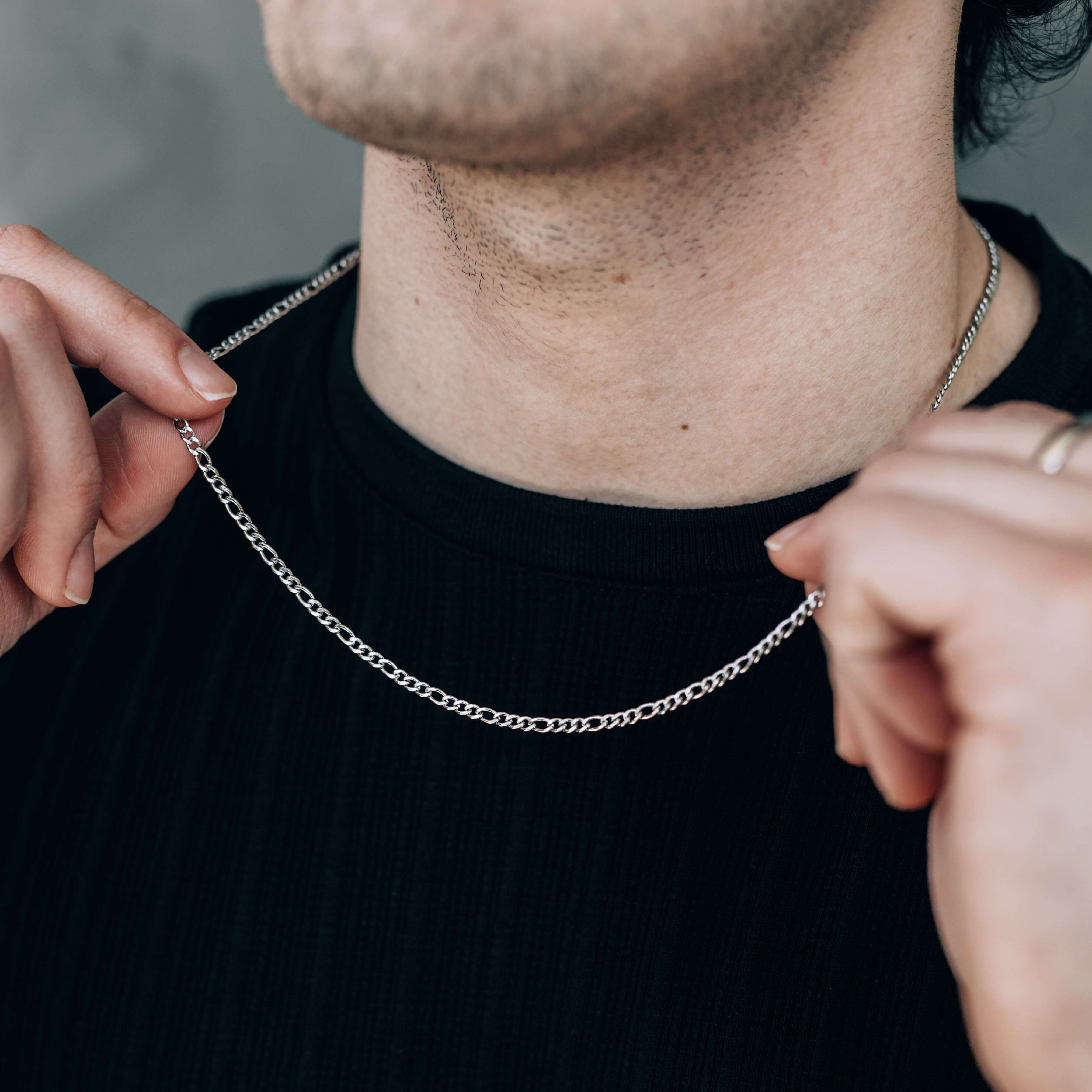 Silver 3mm Figaro Chain Necklace - Boutique Wear RENN