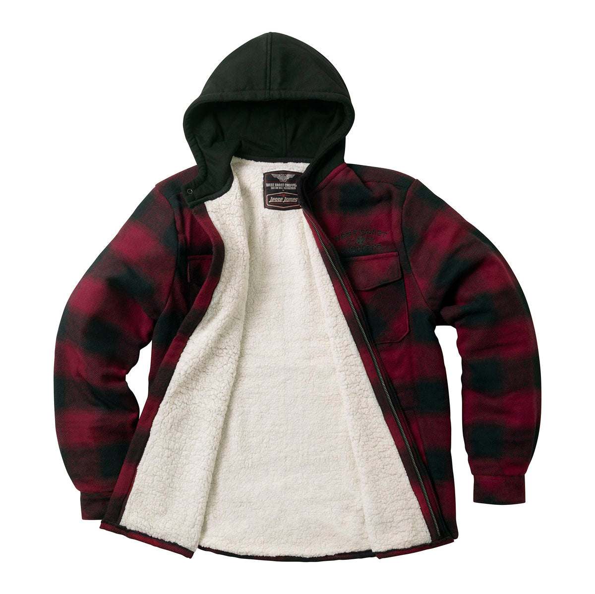 WCC HELL BENT FLANNEL JACKET - RED/BLACK – West Coast Choppers