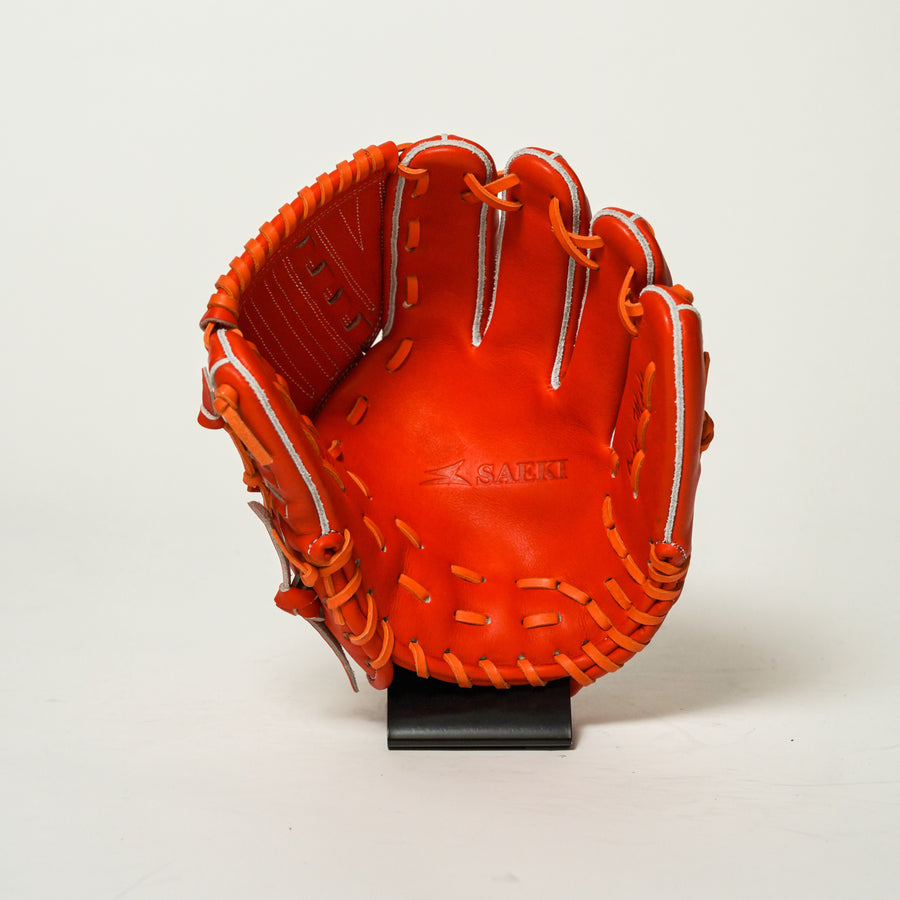 サエキ】硬式グラブ/投手用/送料無料/115/右投げ/オレンジ/OR/20/高校