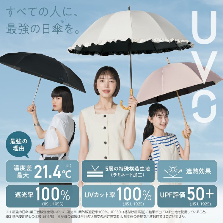 8本骨/長傘】UVO(ウーボ) 最強の日傘 完全遮光100% ≪送料無料≫ 晴雨