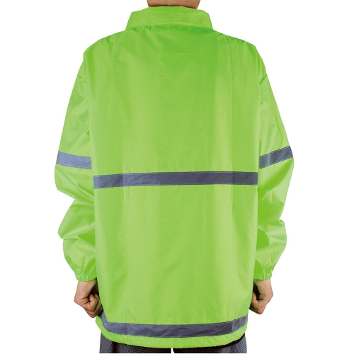 特価！在庫限り】反射付き抗菌ウインドブレーカー（蛍光グリーン