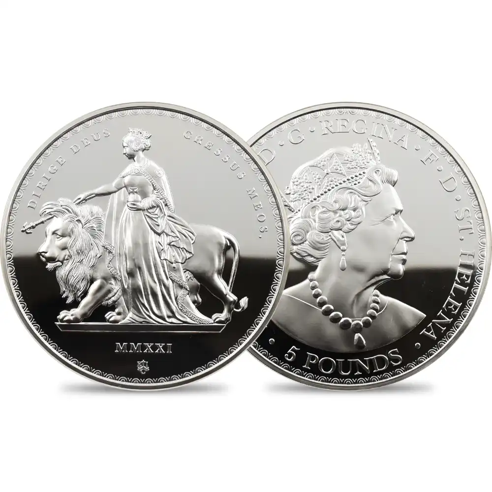 セントヘレナ 2021 エリザベス2世 ウナ&ライオン（ワイオン版） 5