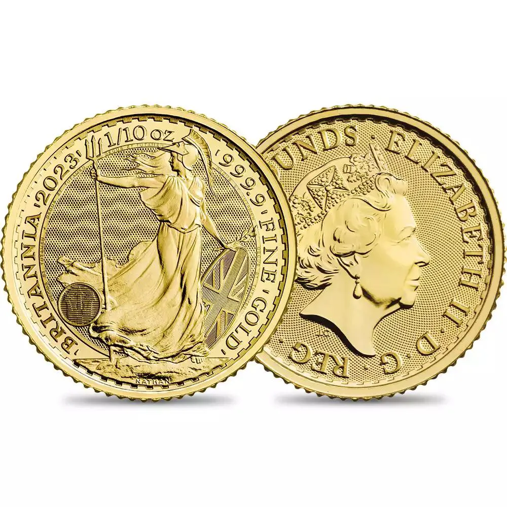 イギリス 2023 エリザベス2世 ブリタニア 10ポンド 1/10オンス 地金型