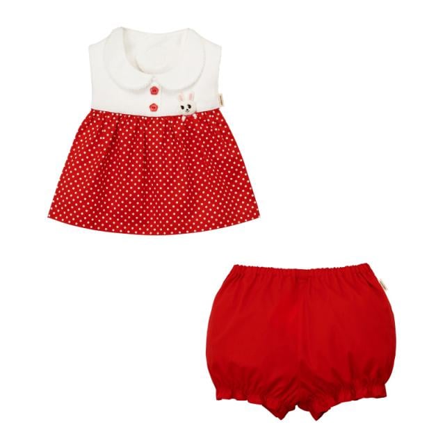 MIKI HOUSE(ミキハウス) うさこ スタイ・ブルマセット 赤 [CONCENT