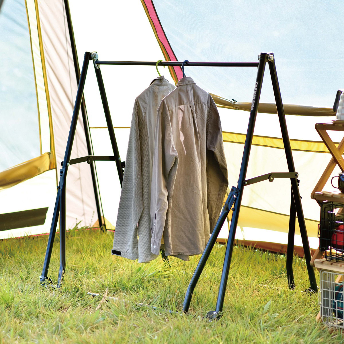 スチールポール 3WAYハンモックセット(グリーン・ブルー) - アウトドア