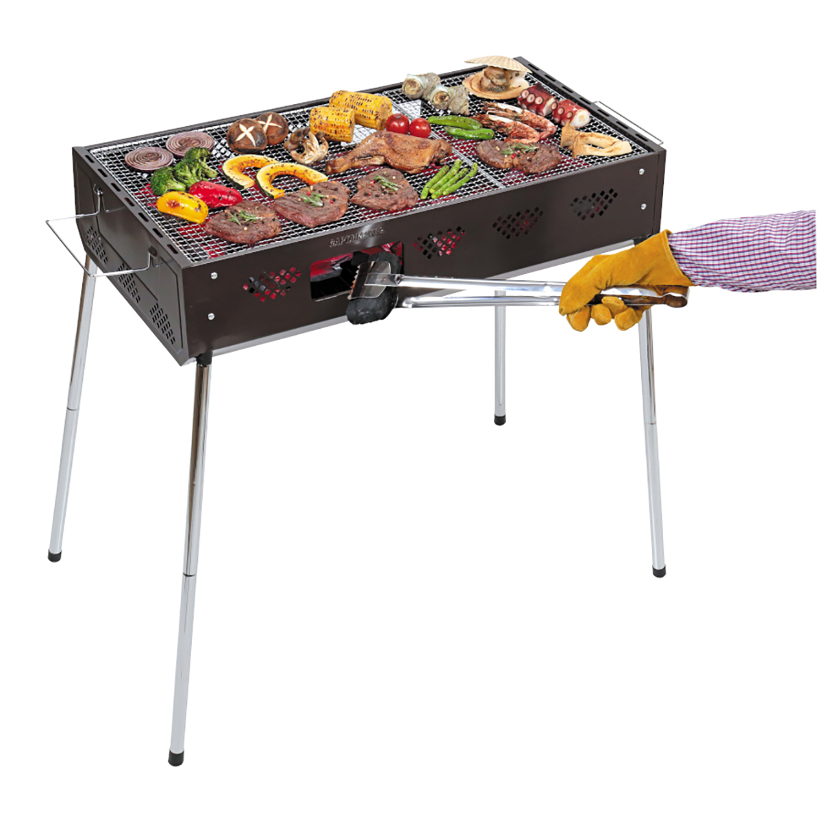 ファストBBQグリル ＜800＞(ブラウン) - アウトドア・キャンプ用品