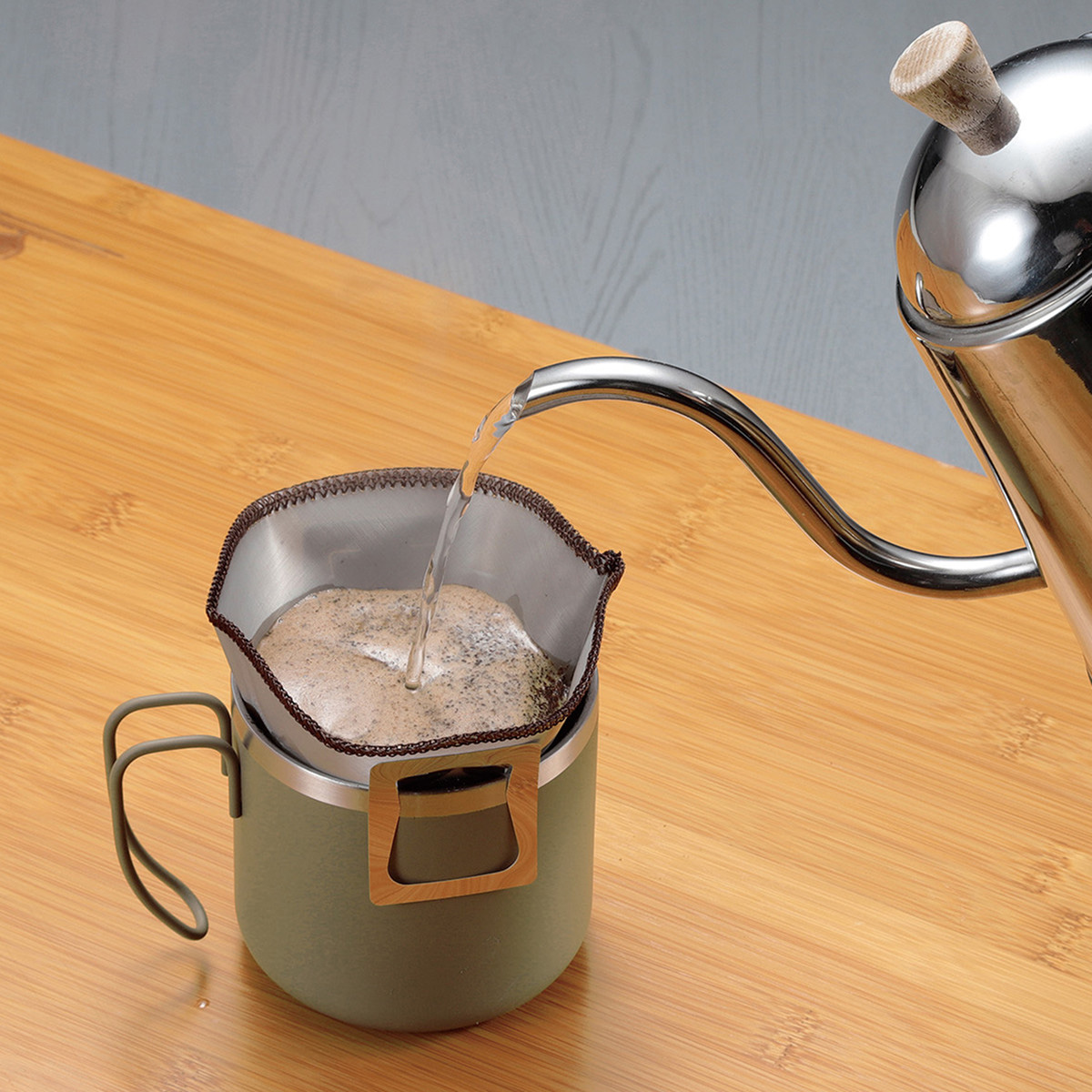 フォルダブル ステンメッシュフィルター（フック付き） 1-2CUP