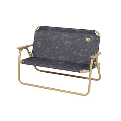 キャンプアウト アルミ背付きベンチ（エイジンググレー×タン