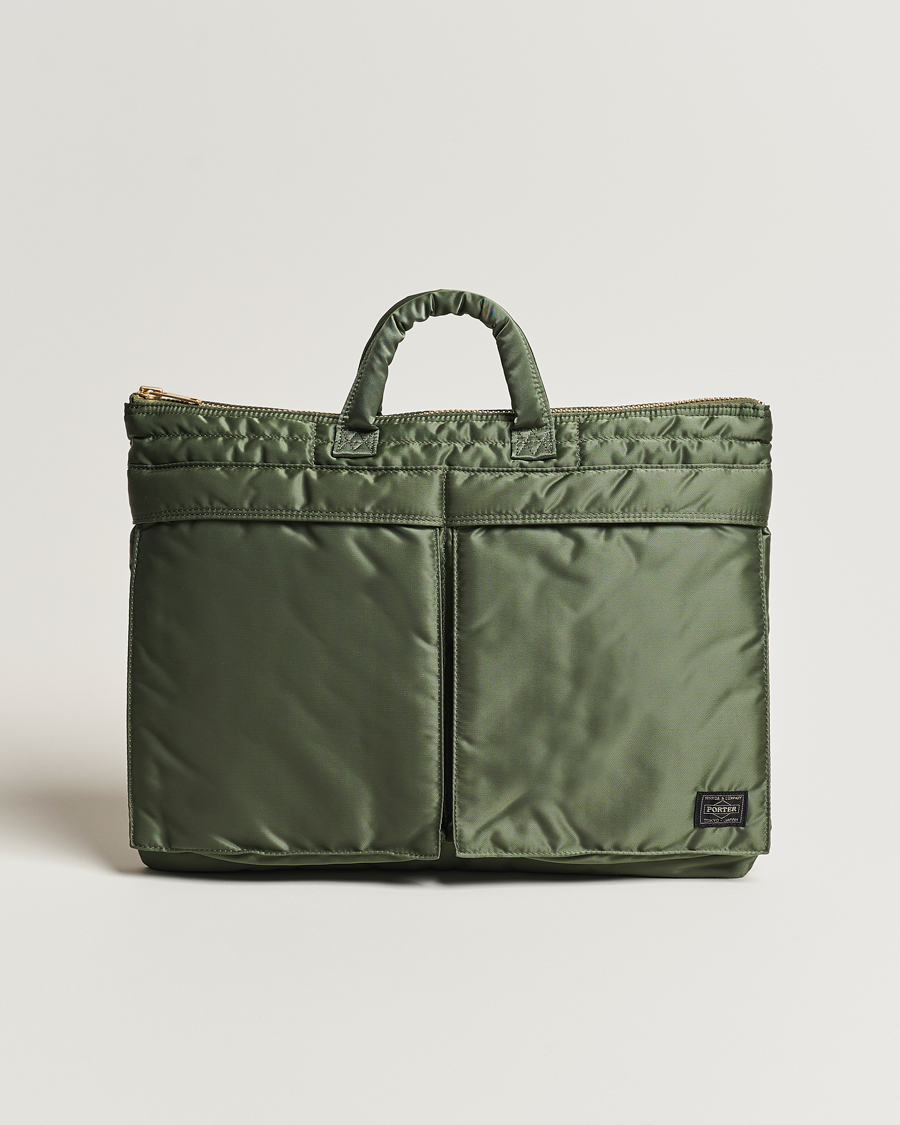 Porter-Yoshida & Co. Tanker Short Helmet Bag Sage Green at