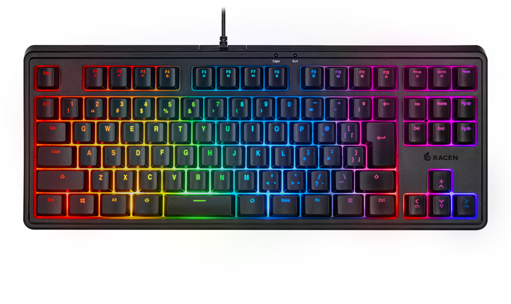 メンブレンゲーミングキーボード TKL ブラック CRC-GMBKRGB02 - RACEN