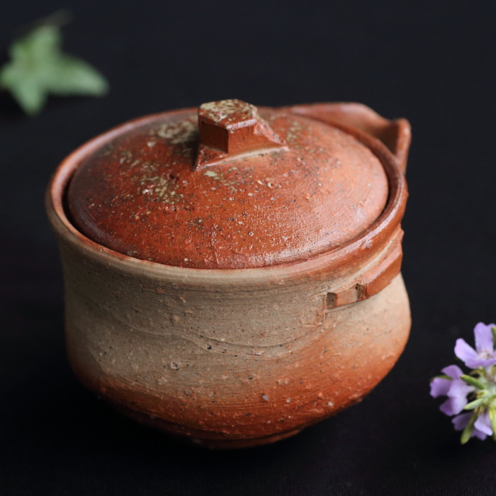 藤田祥 備前ヒダスキ宝瓶 満容量150ml 登窯焼成 無釉 作家もの急須 桐箱