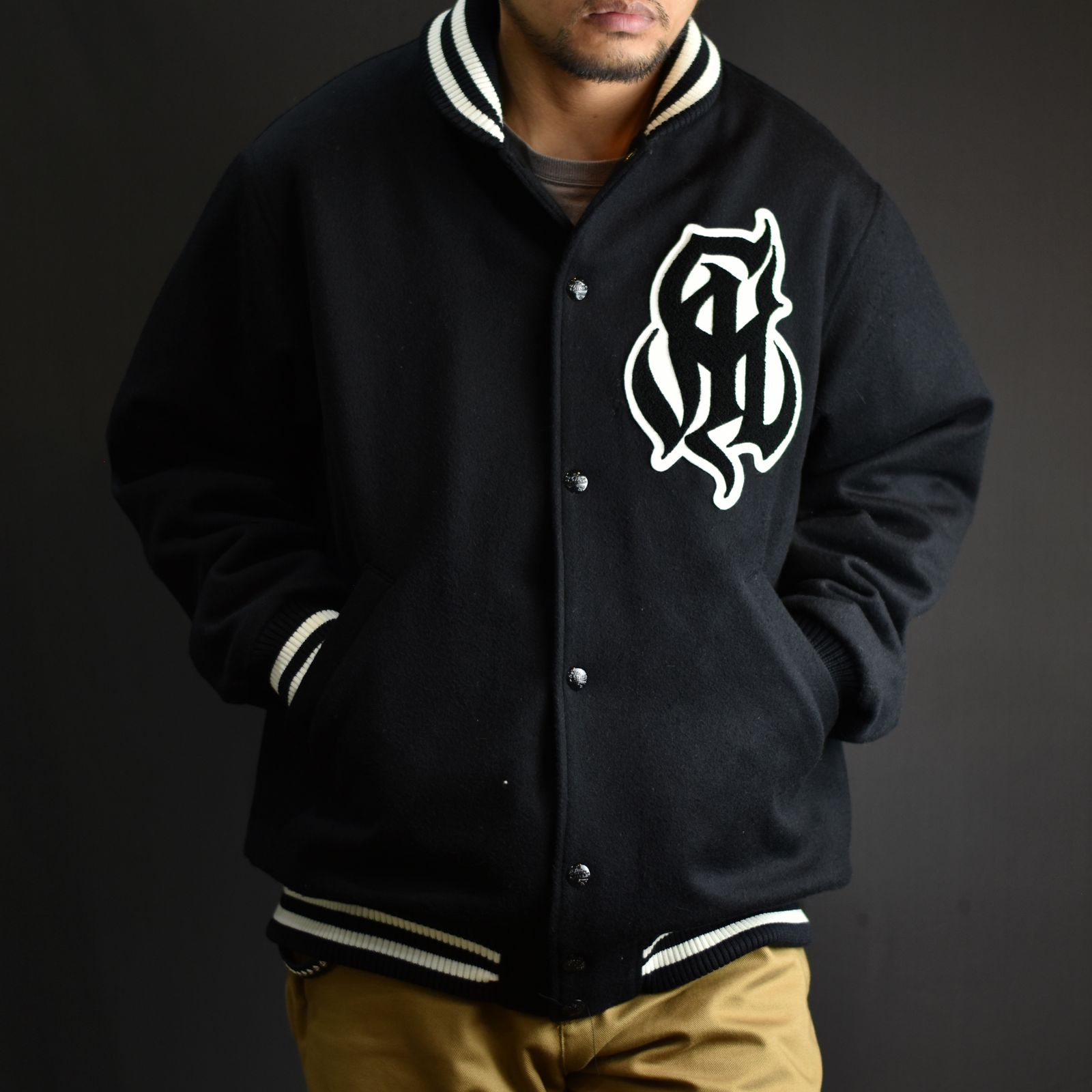 CALEE - WOOL BEAVER AWARD TYPE JACKET ＜TYPE A＞ (BLACK) / ウール