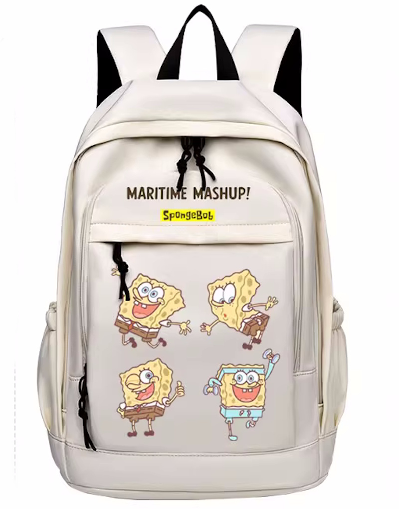 SpongeBob print backpack Shoulder Tote Bag ユニセックス男女兼用
