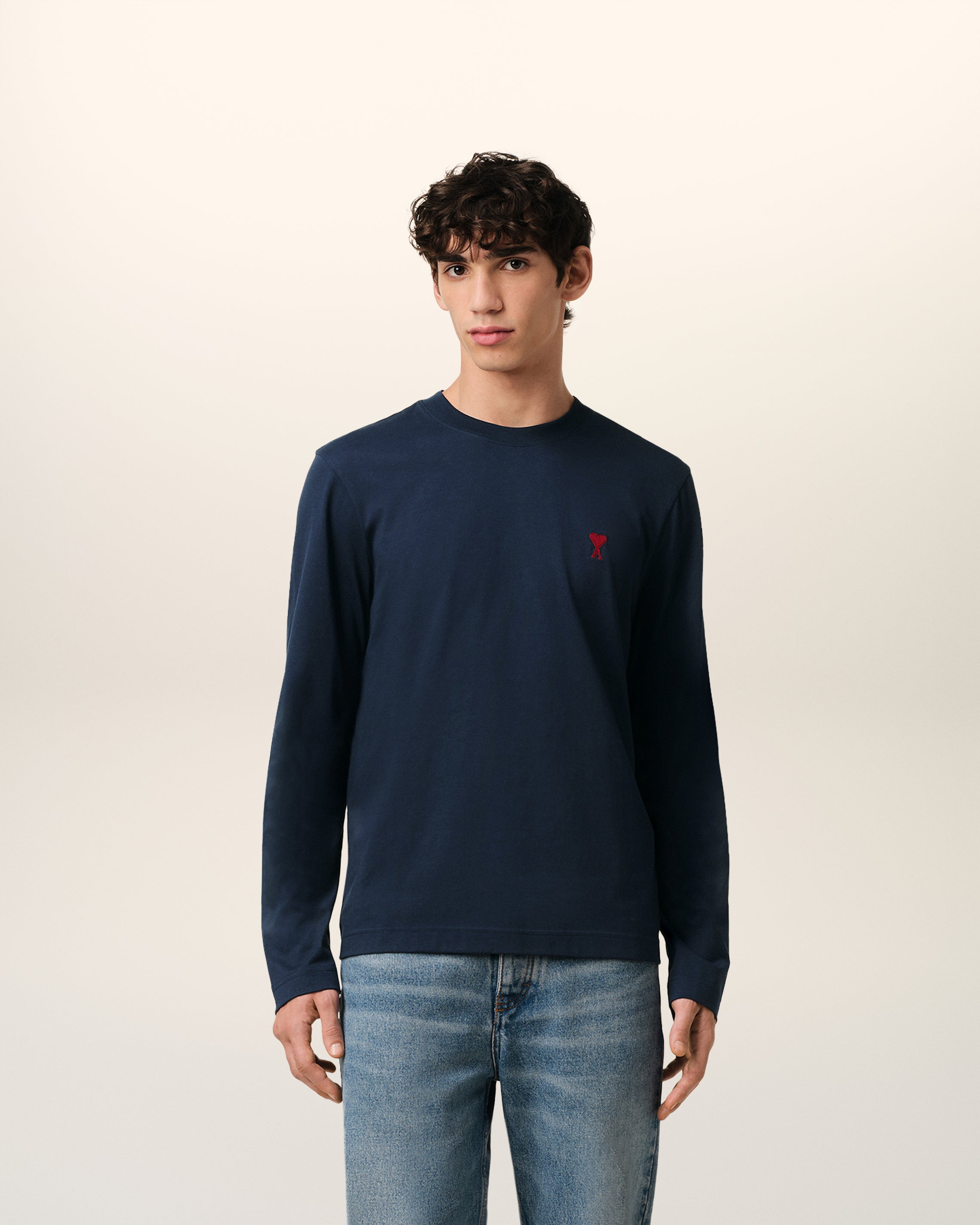 Ami De Coeur ロングスリーブ Tシャツ ナイトブルー | AMI PARIS