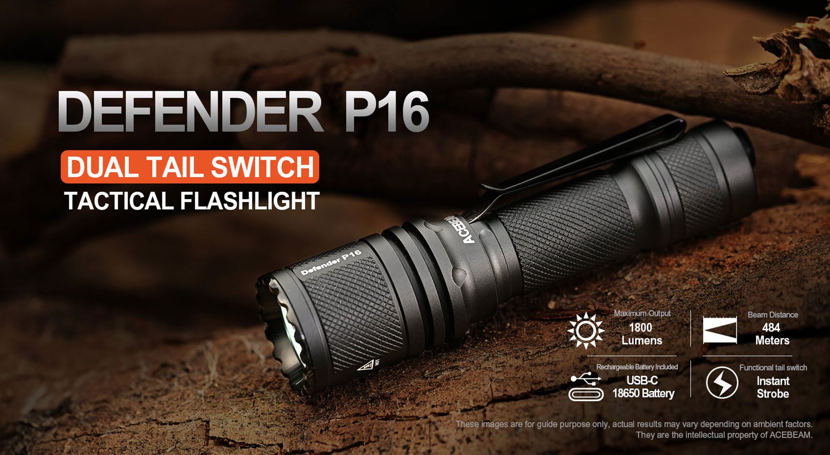 Tail-dual Switch Tactical Flashlight|Acebeam® Official Store |High