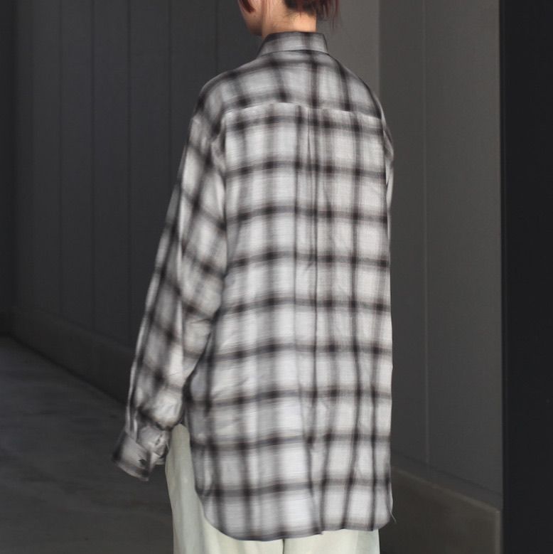 ssstein - 【残り一点】Rayon/Lyocell Check Oversized Pullover Shirt