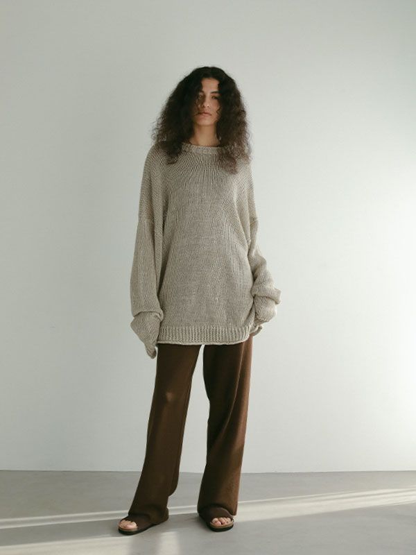 ETRE TOKYO - リネンボトルネックローゲージニットプルオーバー - GREY