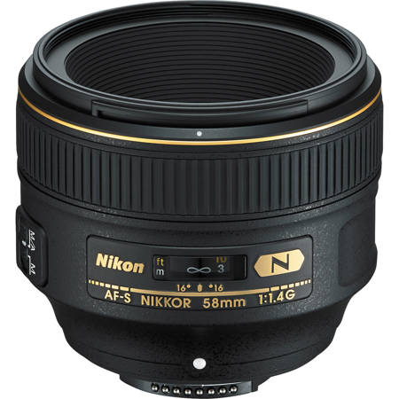 Nikon 58mm f/1.4G AF-S NIKKOR Lens 2210 - Adorama