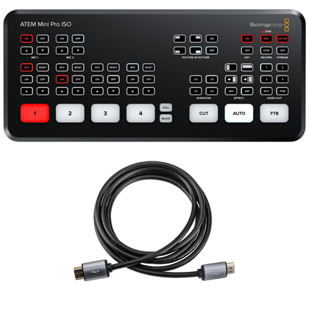 Blackmagic Design ATEM Mini Pro ISO HDMI Live Stream Switcher, w/6
