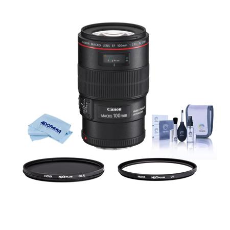 Canon EF 100mm f/2.8L Macro IS USM Lens with Filter Kit 3554B002 F