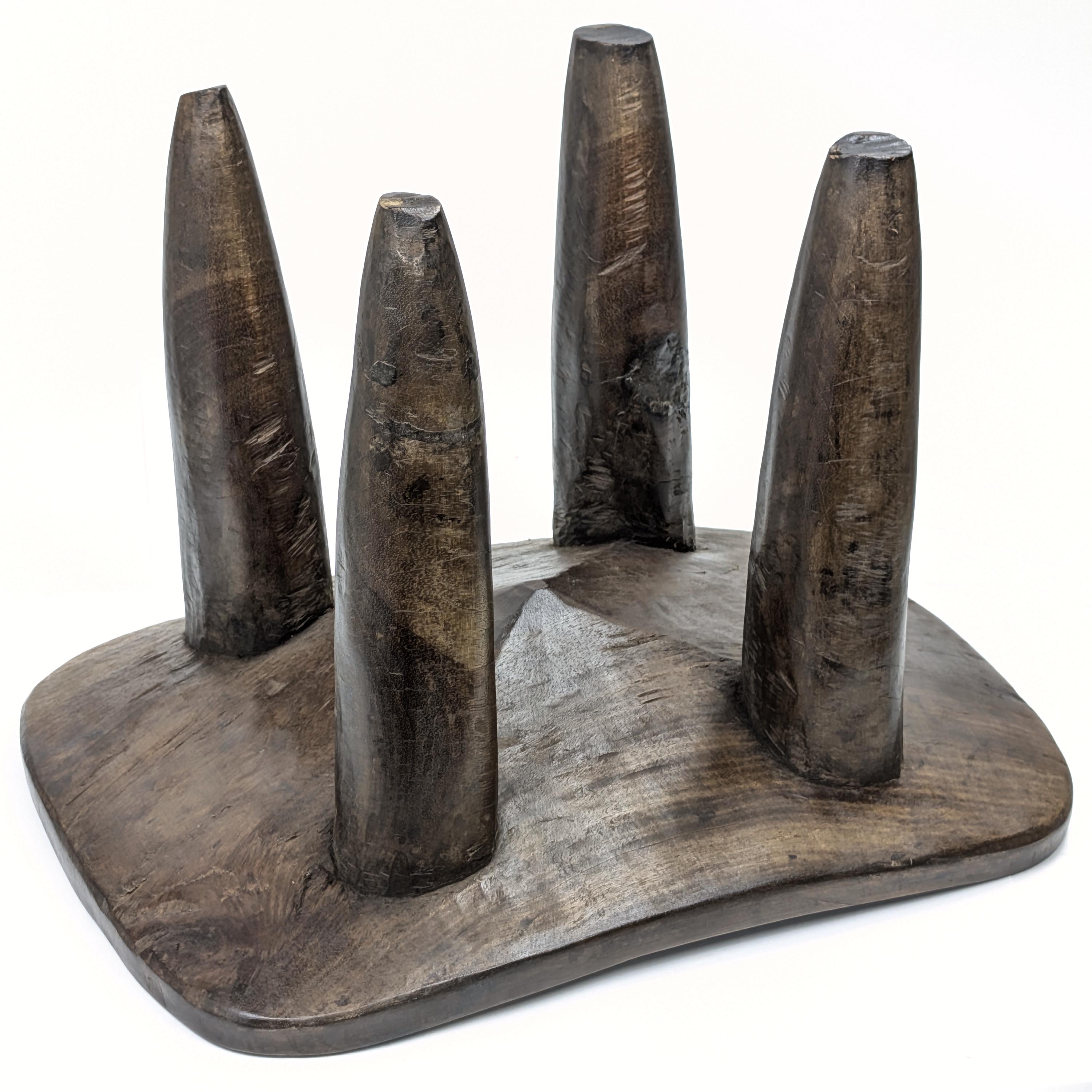 セヌフォ族巨大腰掛 座面66×51cm アフリカのテーブル 家具 （r155-28